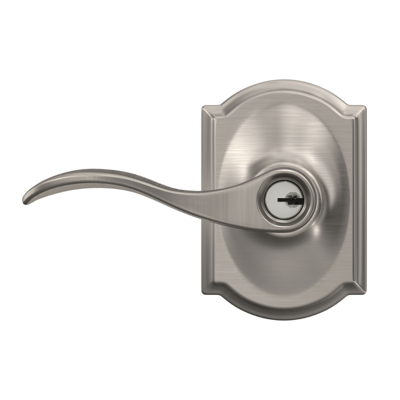 Accent Lever Keyed Entry Lock with Camelot Trim