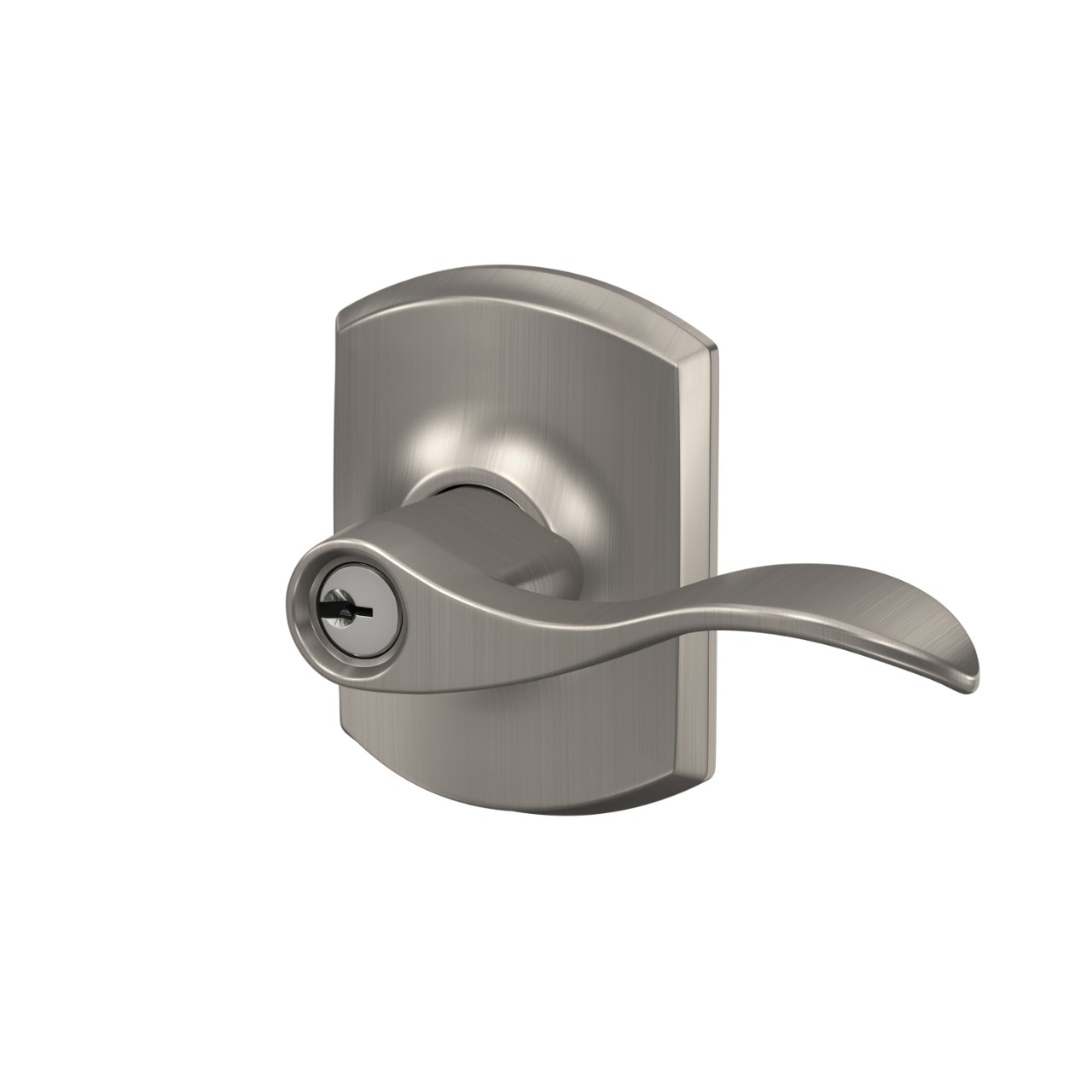 Accent Lever Keyed Entry Lock with Greenwich Trim