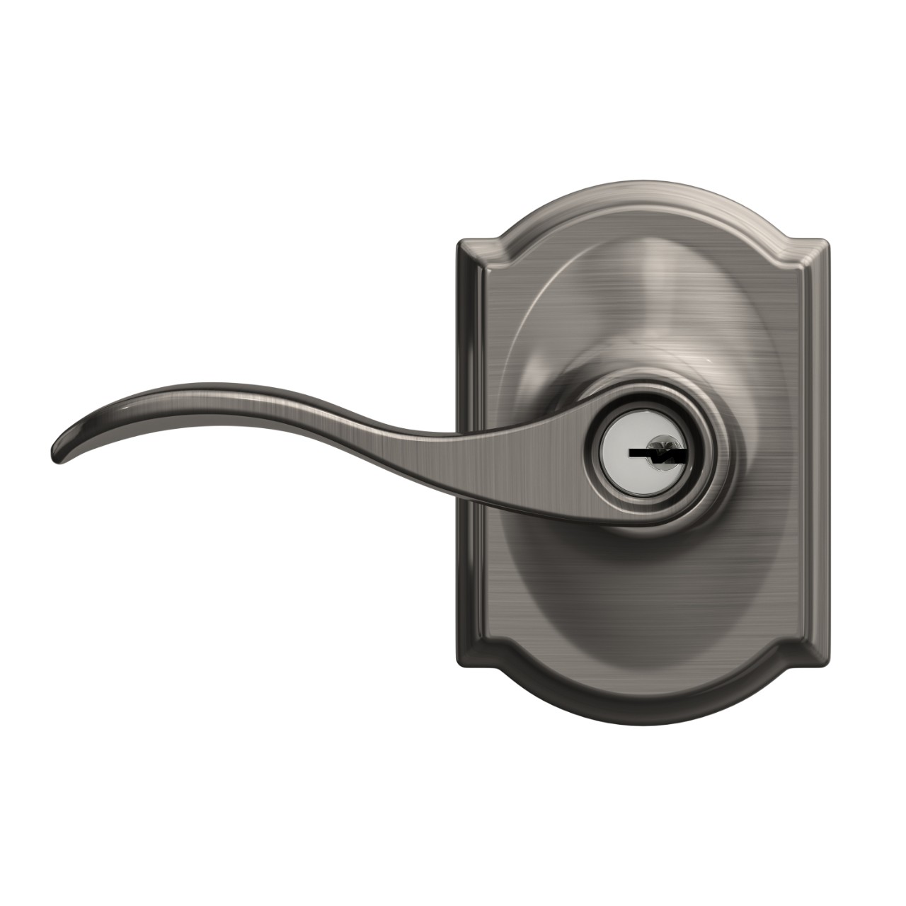 Accent Lever Keyed Entry Lock with Camelot Trim