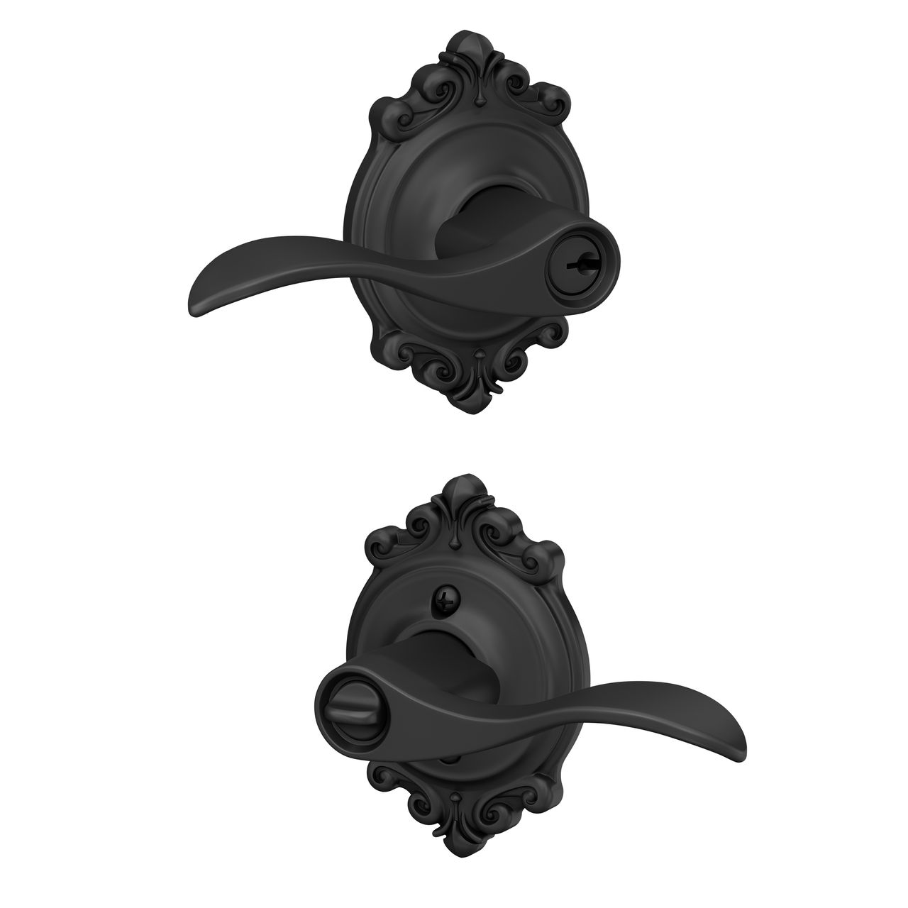 Accent Lever Keyed Entry Lock with Brookshire Trim