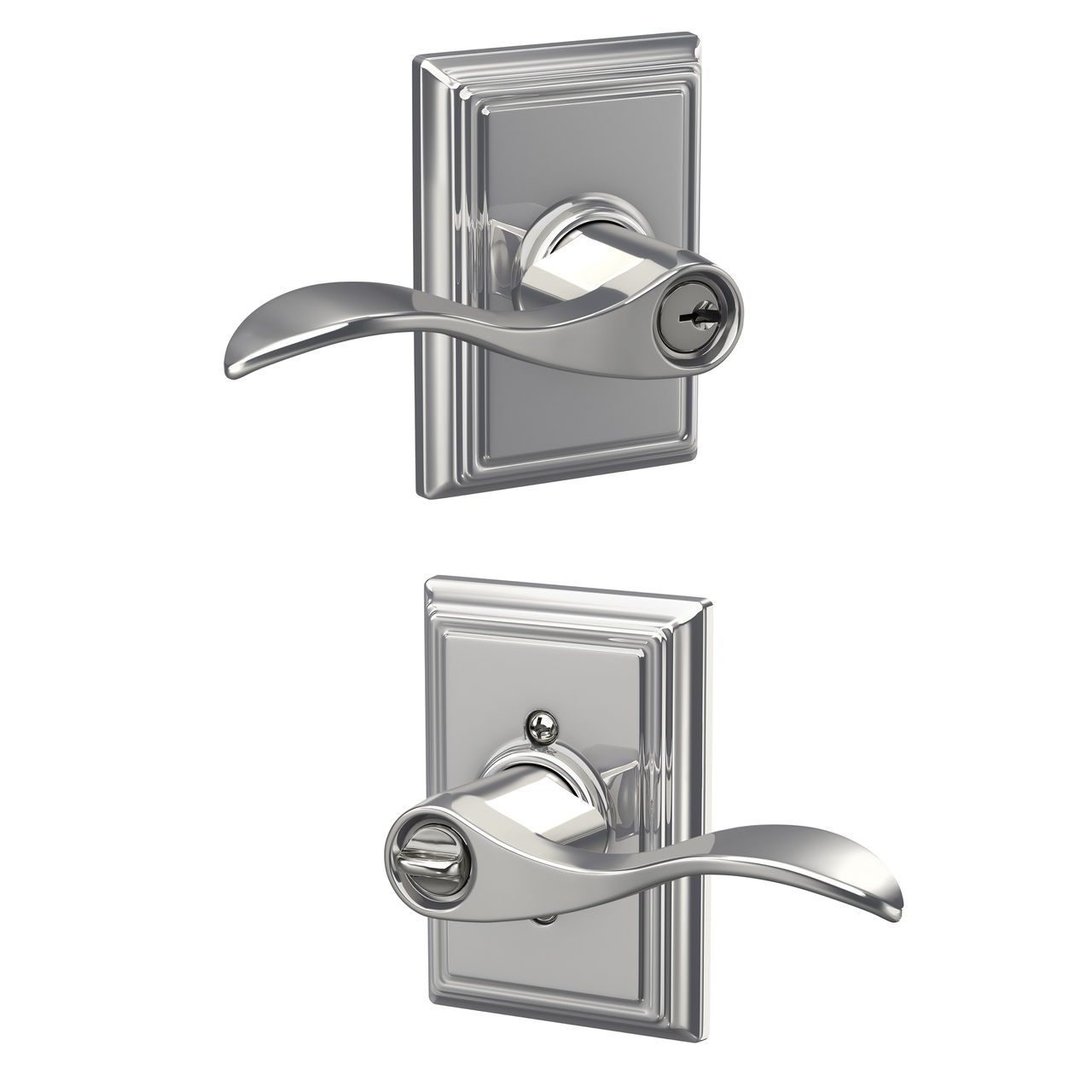 Accent Lever Keyed Entry Lock with Addison Trim