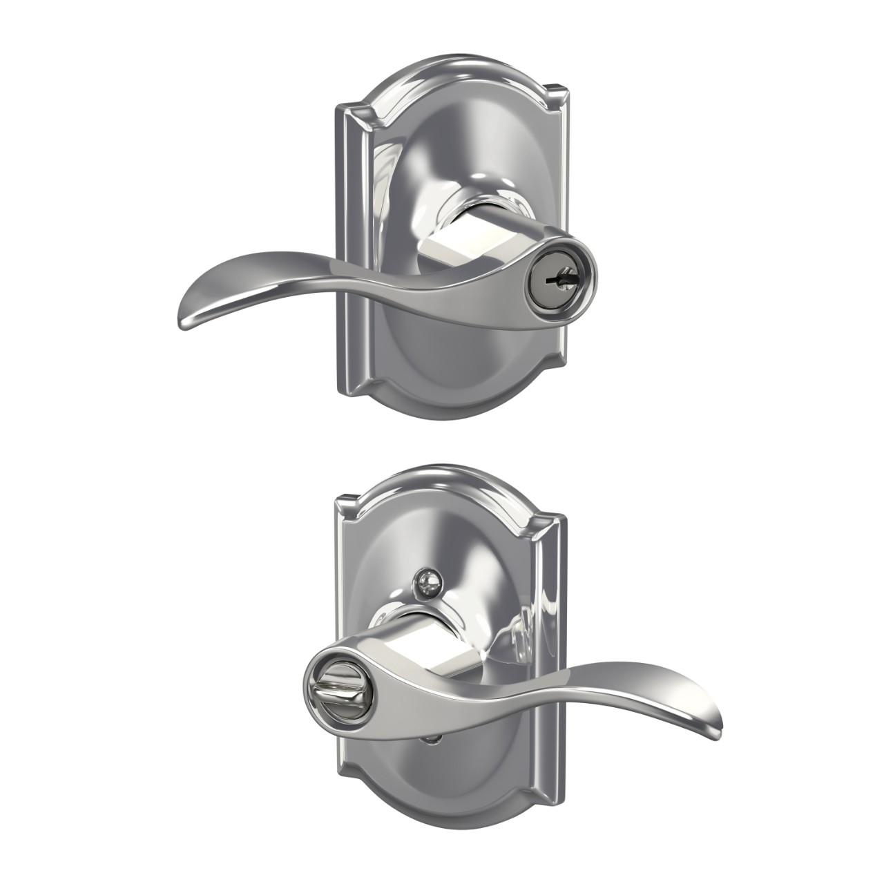 Accent Lever Keyed Entry Lock with Camelot Trim
