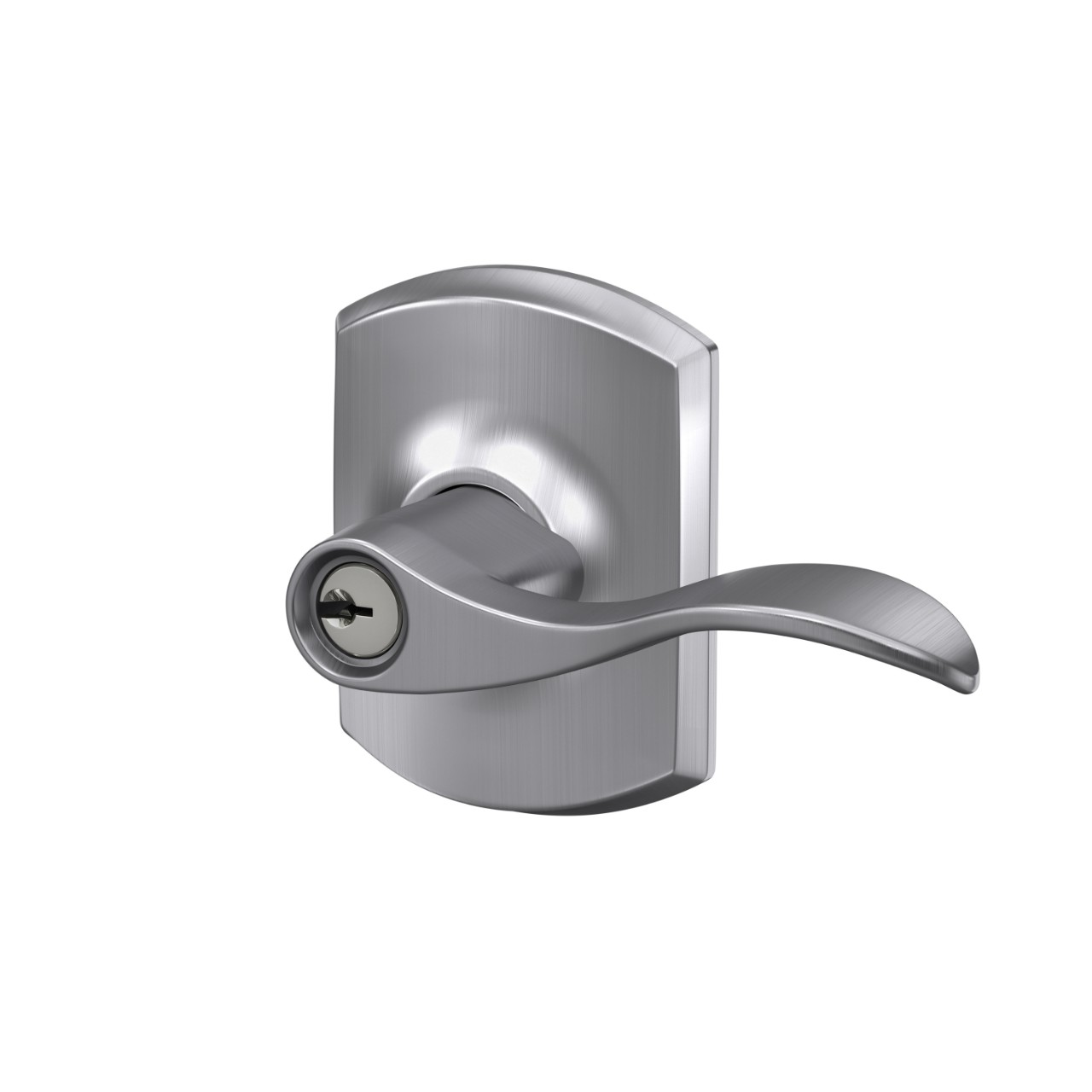 Accent Lever Keyed Entry Lock with Greenwich Trim