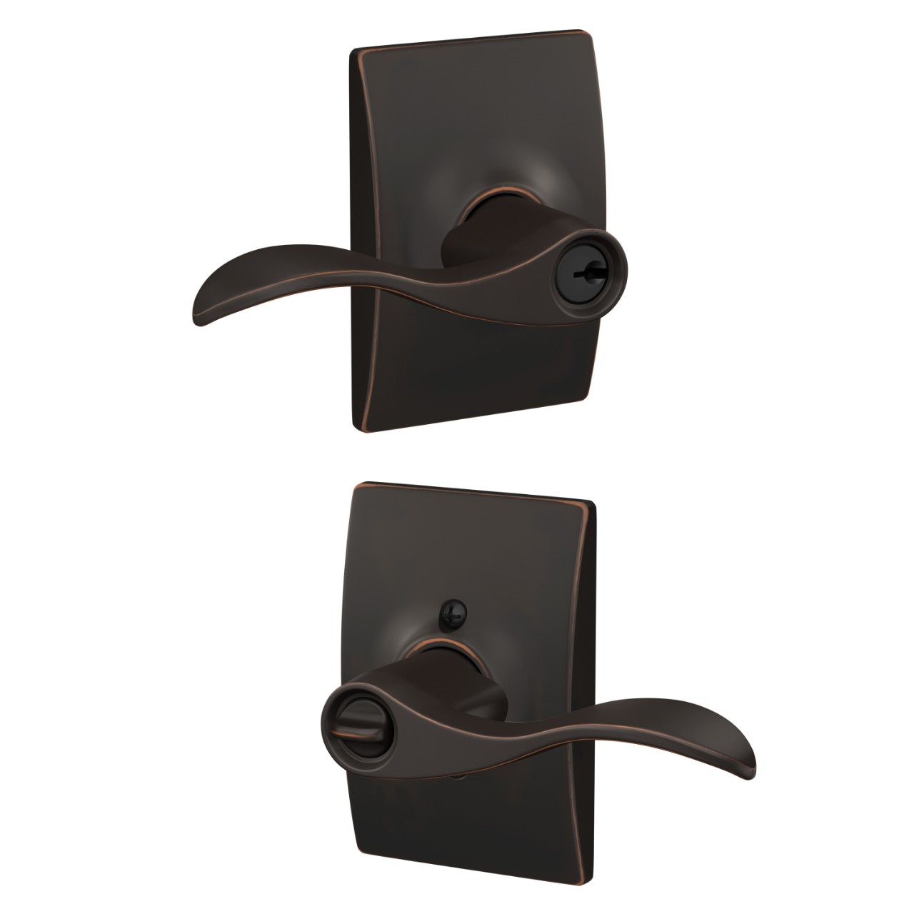 Accent Lever Keyed Entry Lock with Century Trim