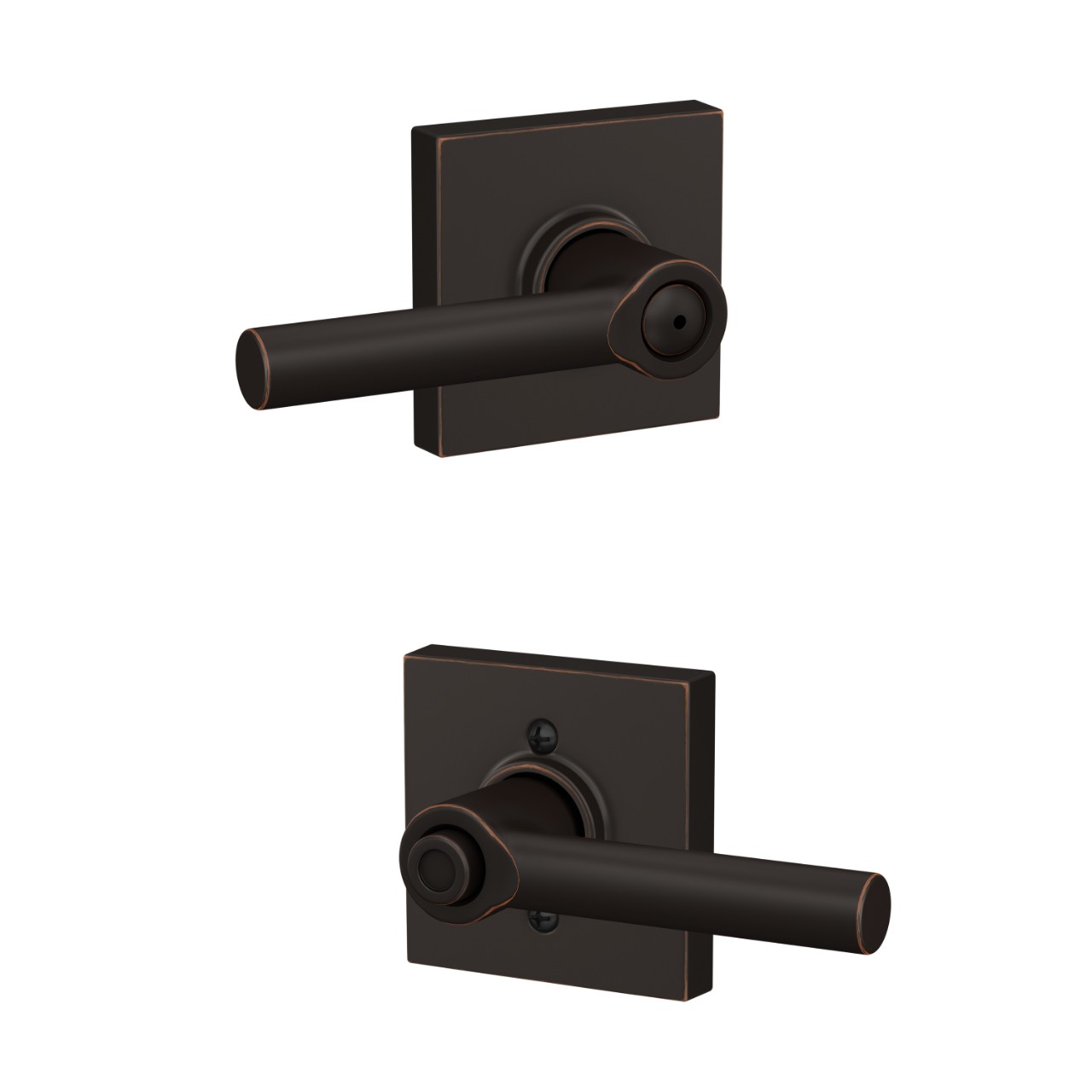 Broadway lever Bed & Bath Lock with Collins Trim