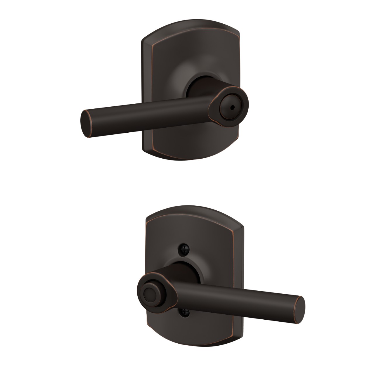 Broadway Lever Bed & Bath Lock with Greenwich Trim