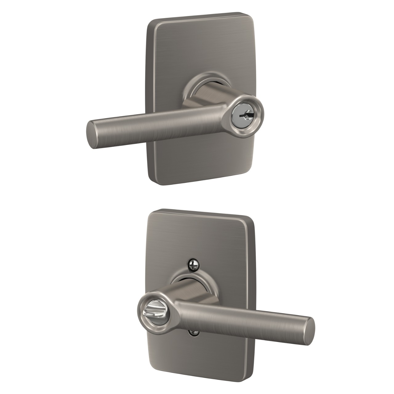 Broadway Lever Keyed Entry Lock with Greene Trim