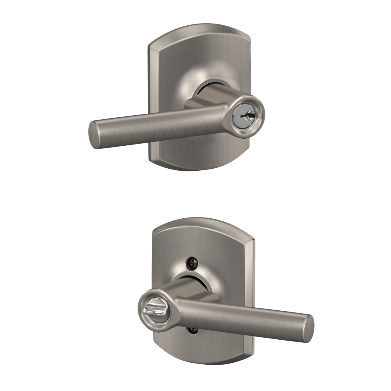 Broadway Lever Keyed Entry Lock with Greenwich Trim