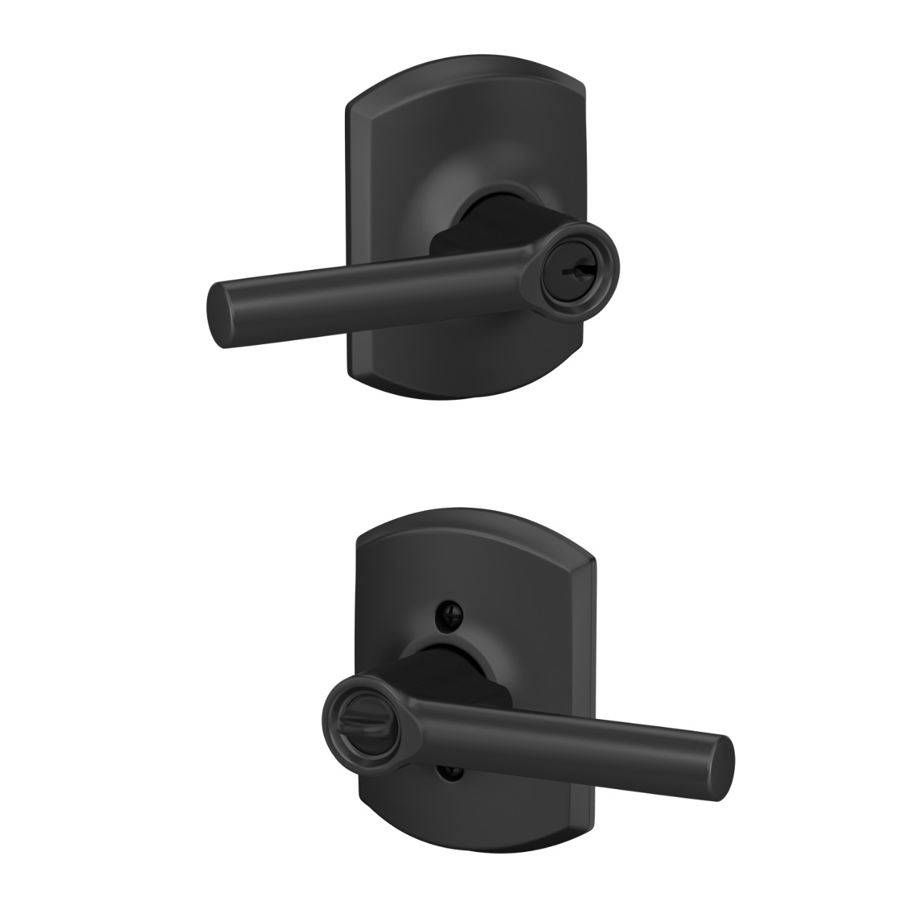 Broadway Lever Keyed Entry Lock with Greenwich Trim