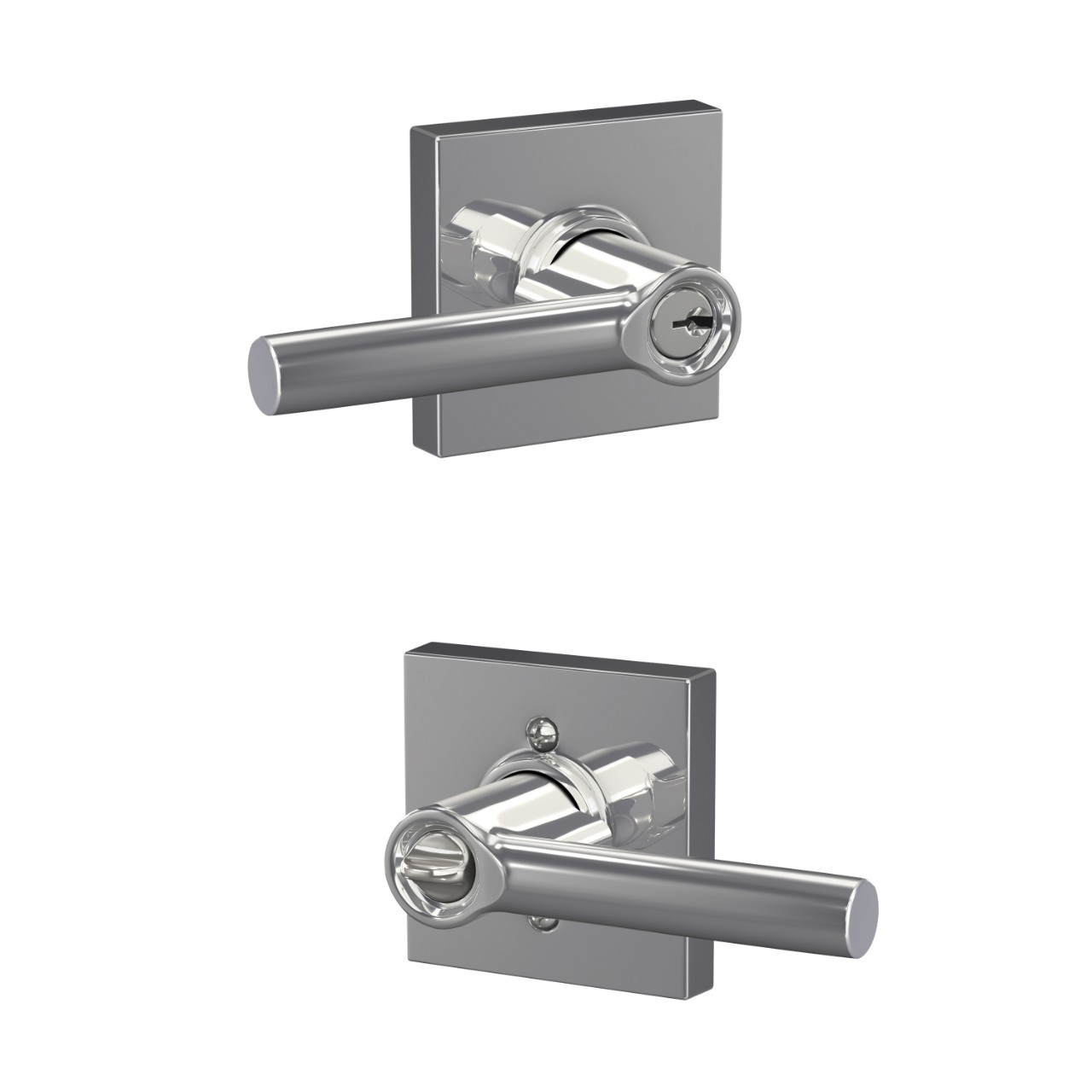 Broadway Lever Keyed Entry Lock with Collins Trim
