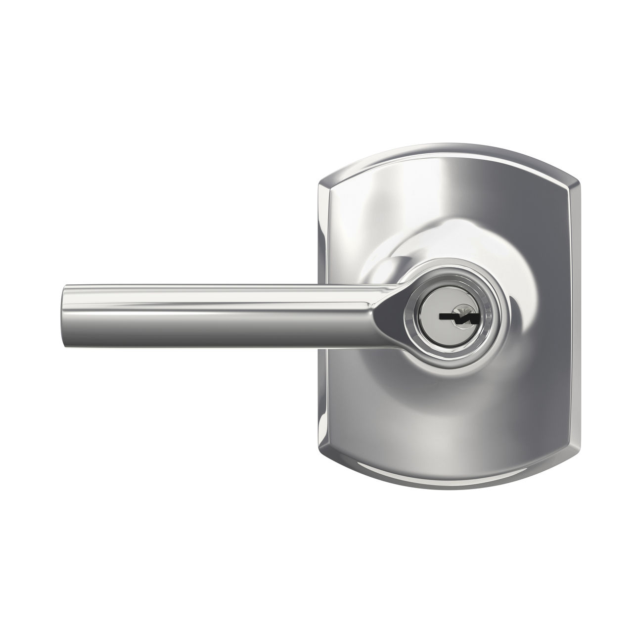 Broadway Lever Keyed Entry Lock with Greenwich Trim