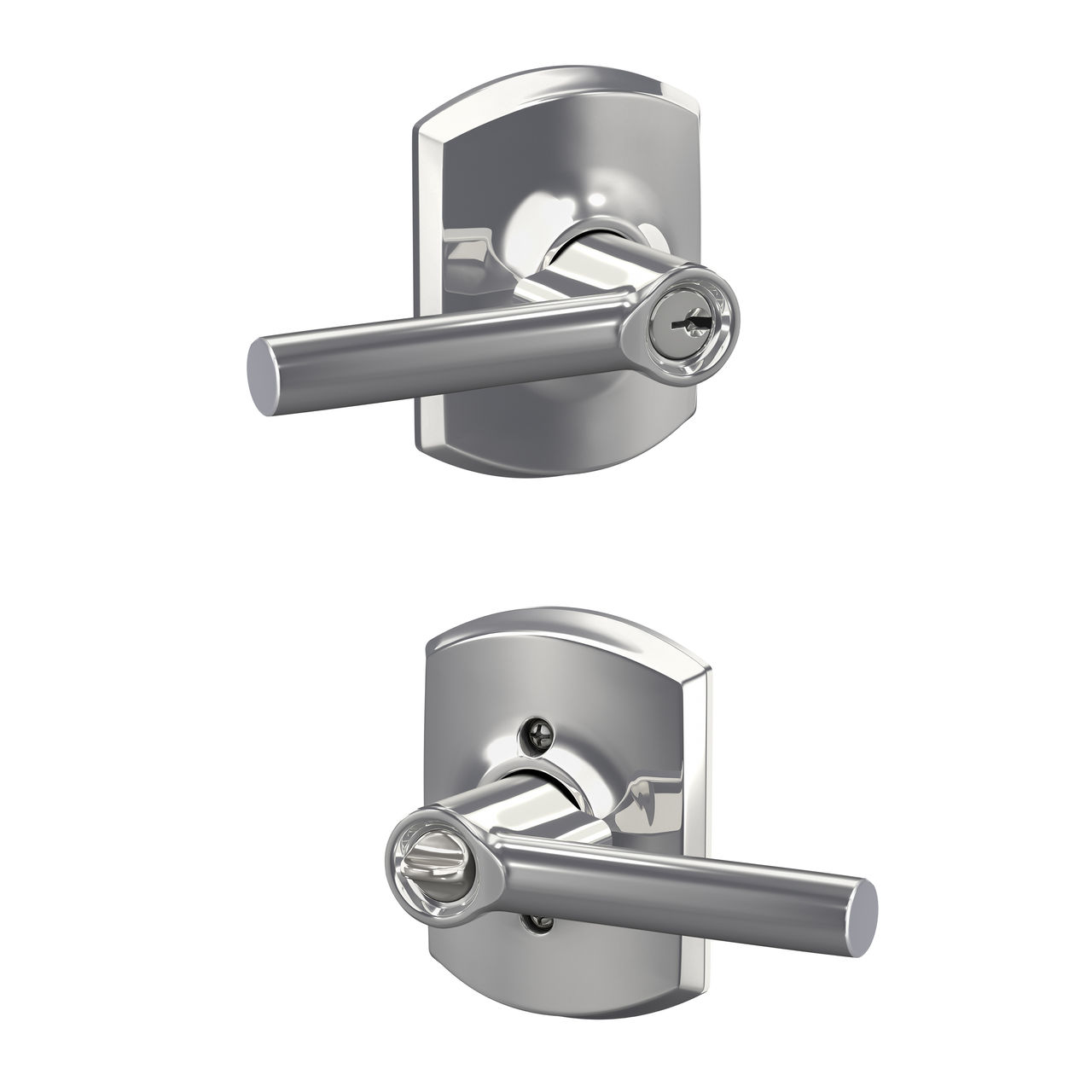 Broadway Lever Keyed Entry Lock with Greenwich Trim