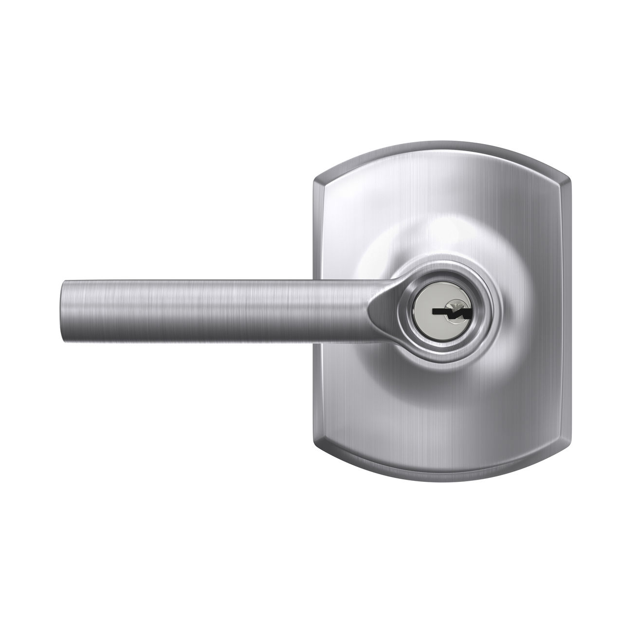 Broadway Lever Keyed Entry Lock with Greenwich Trim