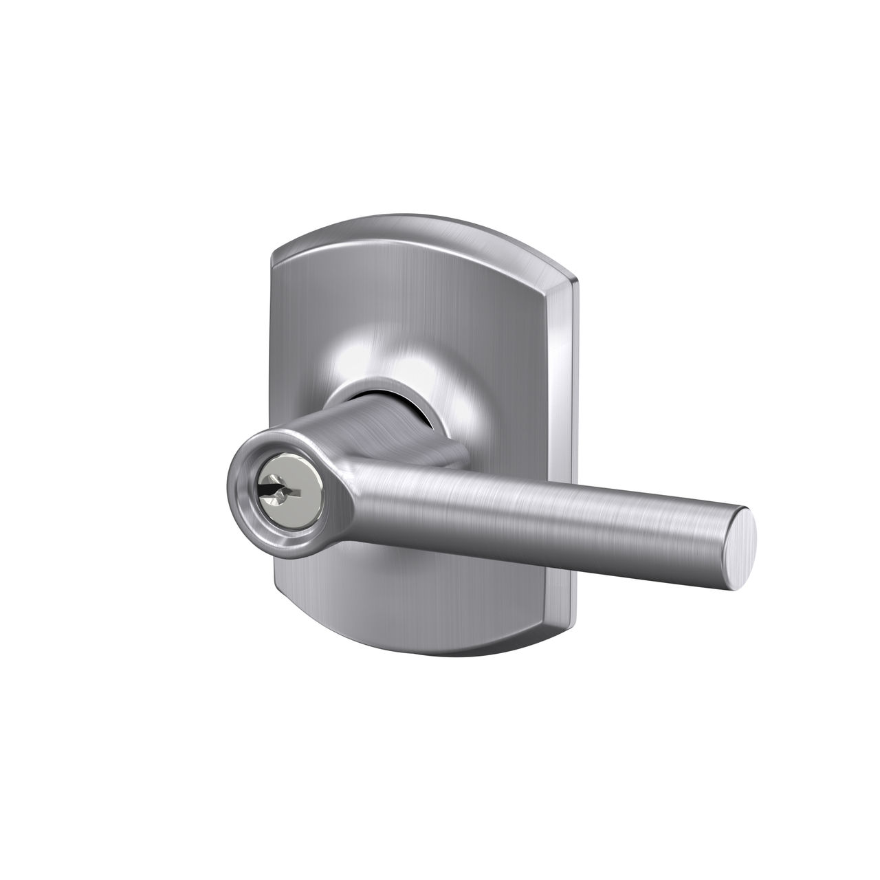 Broadway Lever Keyed Entry Lock with Greenwich Trim