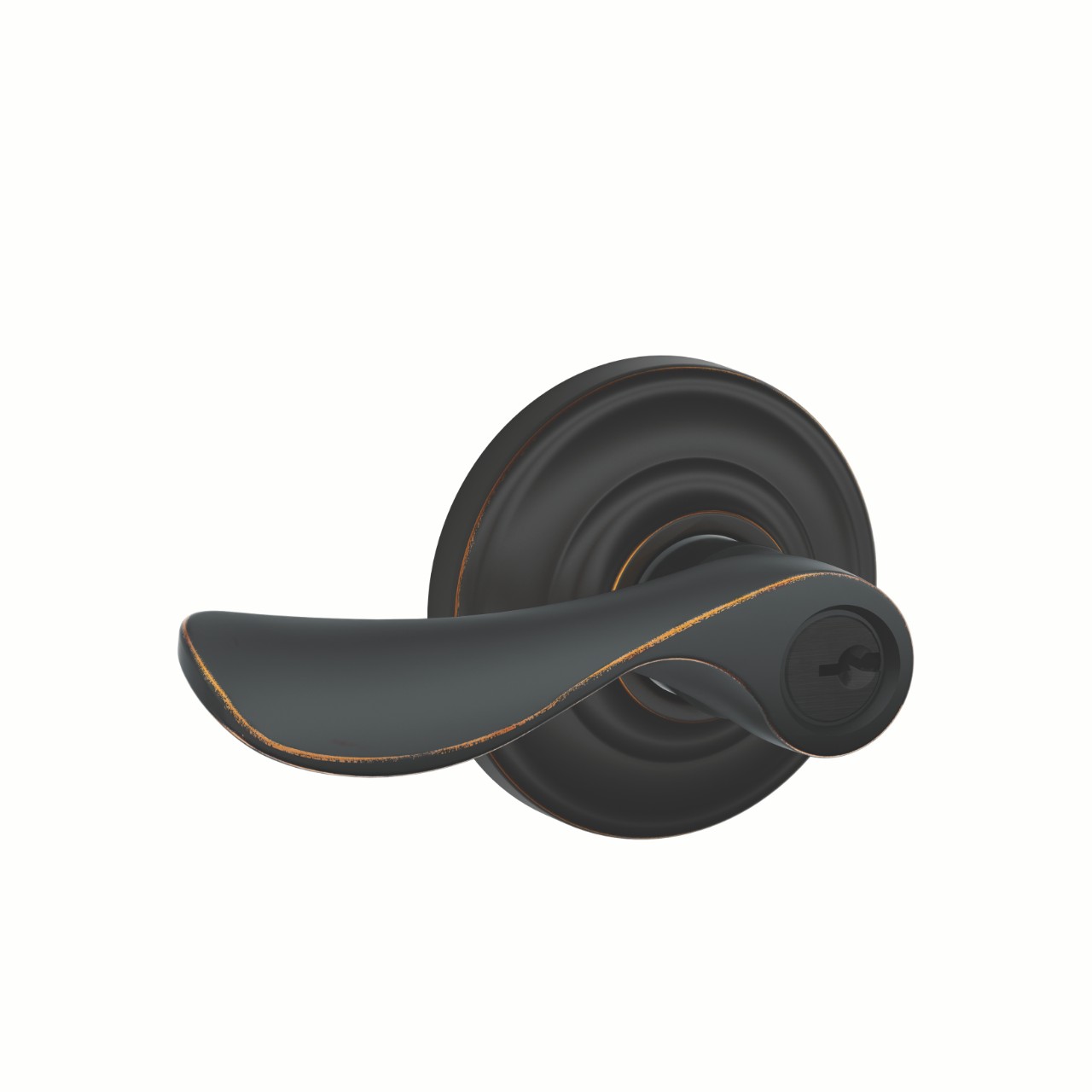 Champagne Lever Keyed Entry Lock with Andover Trim