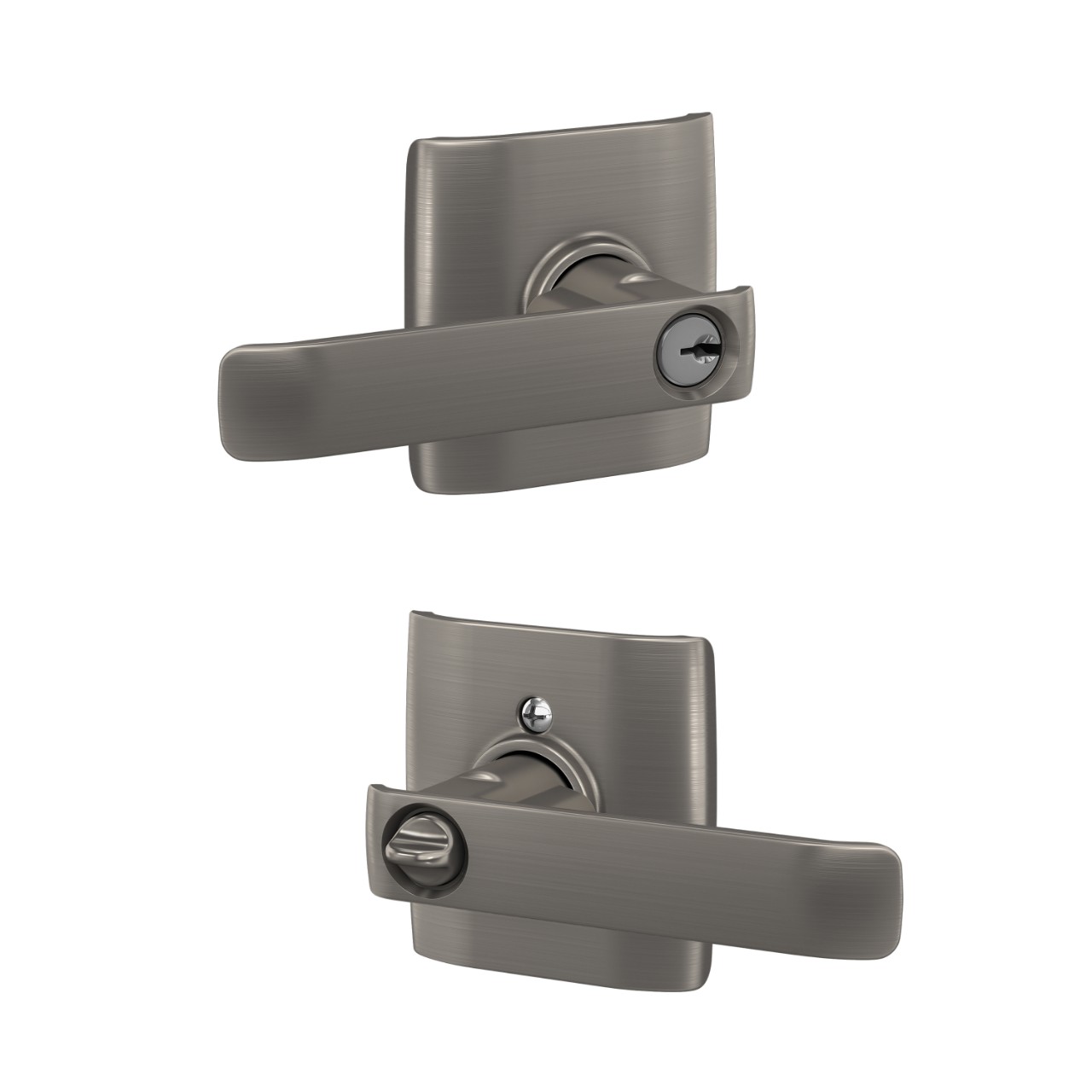 Clybourn Keyed Entry Door Lever with Dalton Trim