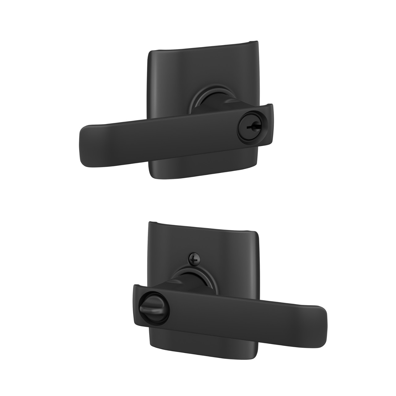 Clybourn Keyed Entry Door Lever with Dalton Trim