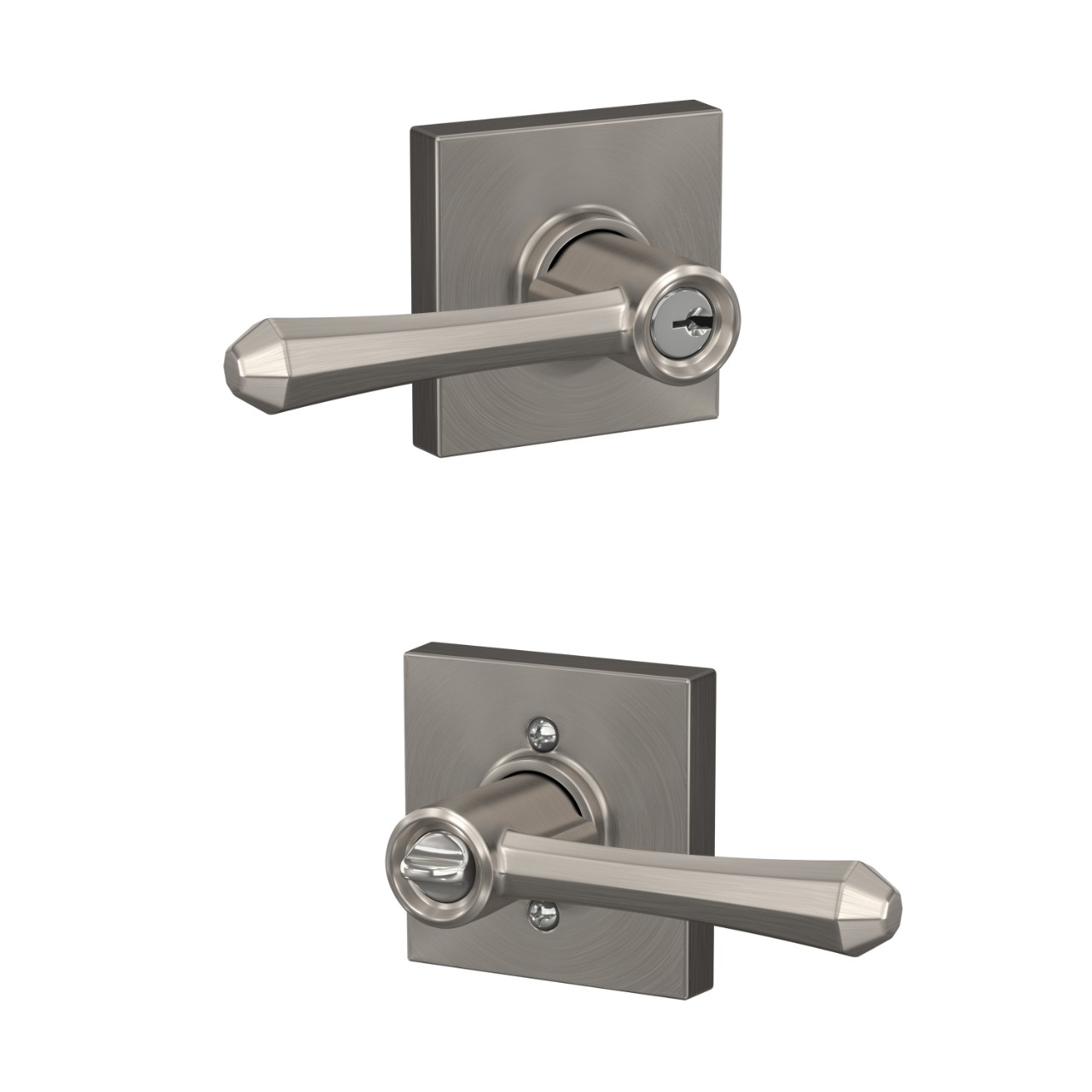 Dempsey Lever Keyed Entry Lock with Collins Trim