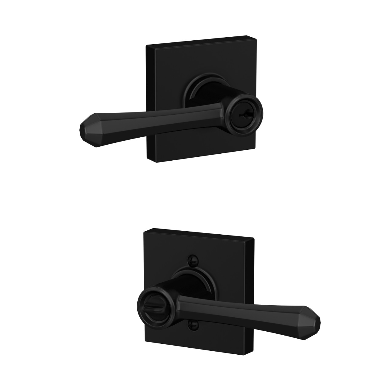 Dempsey Lever Keyed Entry Lock with Collins Trim