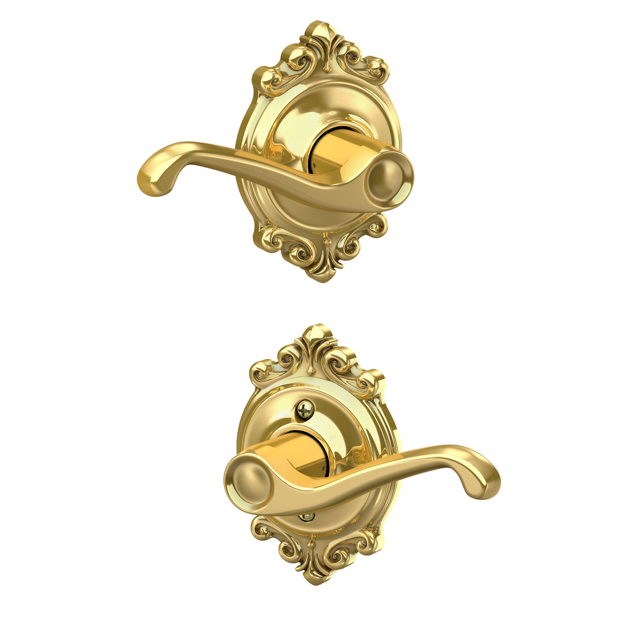 Flair Lever Hall & Closet Lock with Brookshire Trim