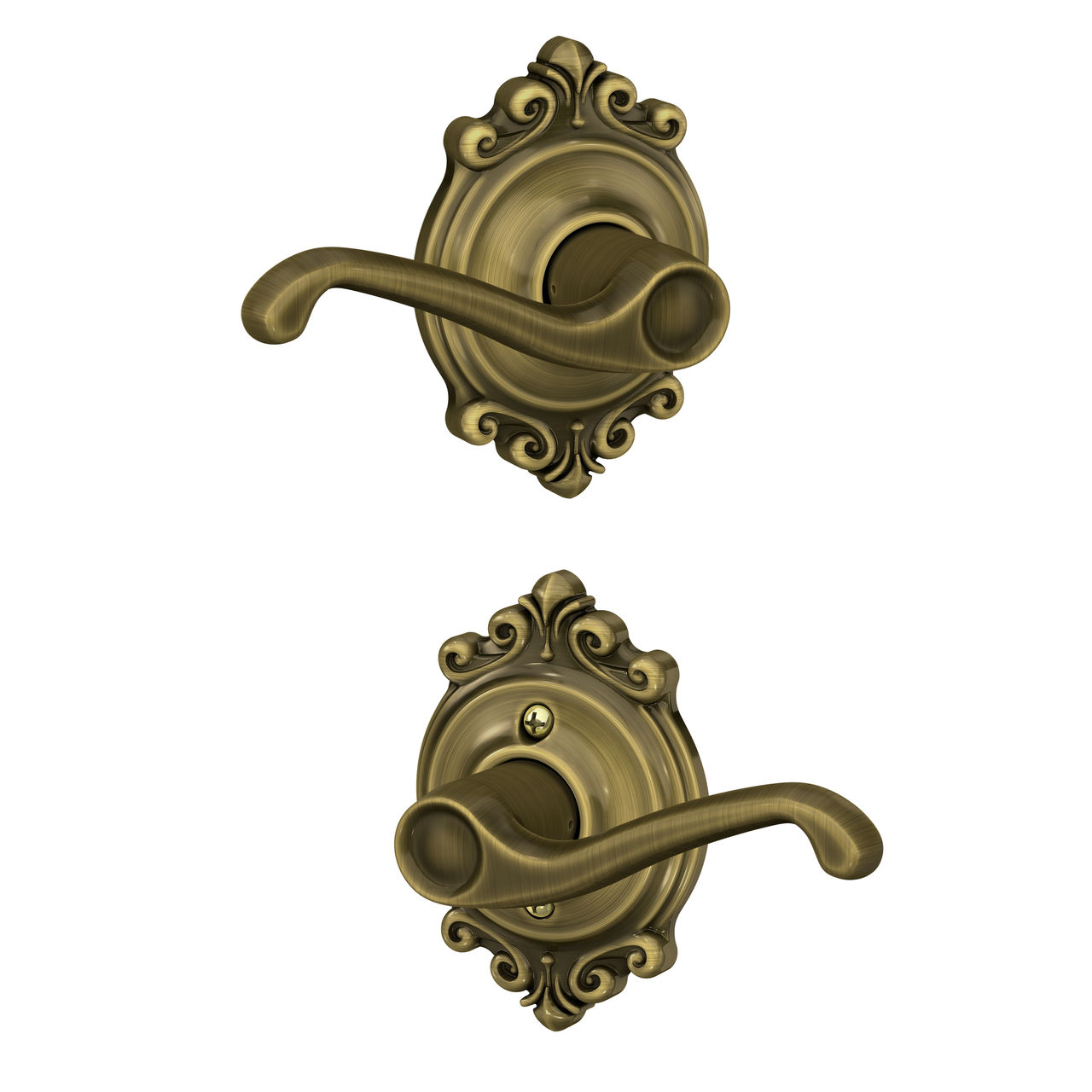 Flair Lever Hall & Closet Lock with Brookshire Trim