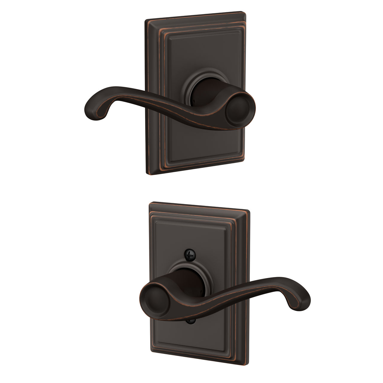 Flair Lever Hall & Closet Lock with Addison Trim