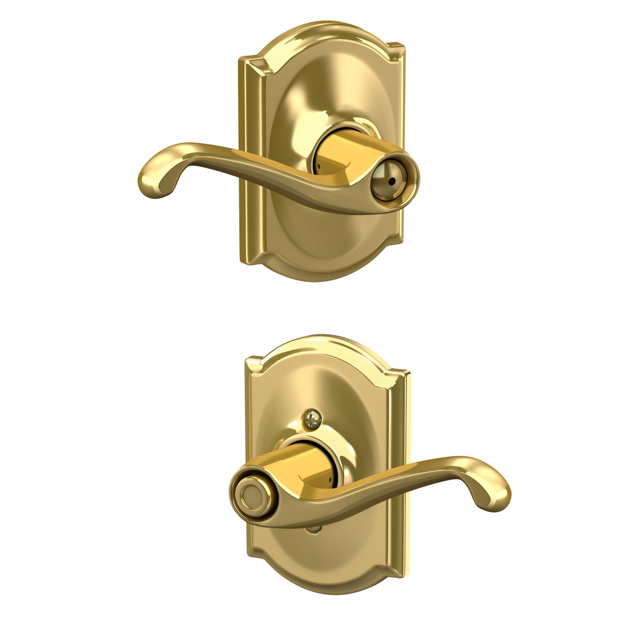 Flair Lever Bed & Bath Lock with Camelot Trim