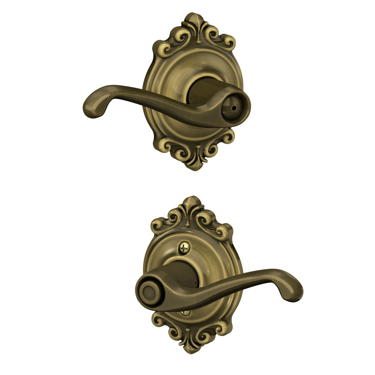 Flair Lever Bed & Bath Lock with Brookshire Trim