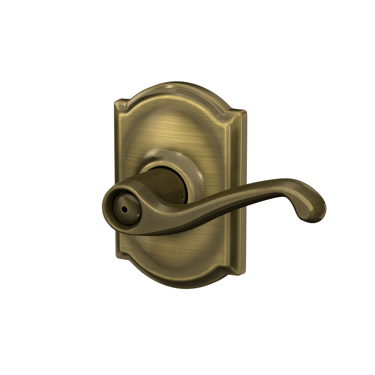 Flair Lever Bed & Bath Lock with Camelot Trim