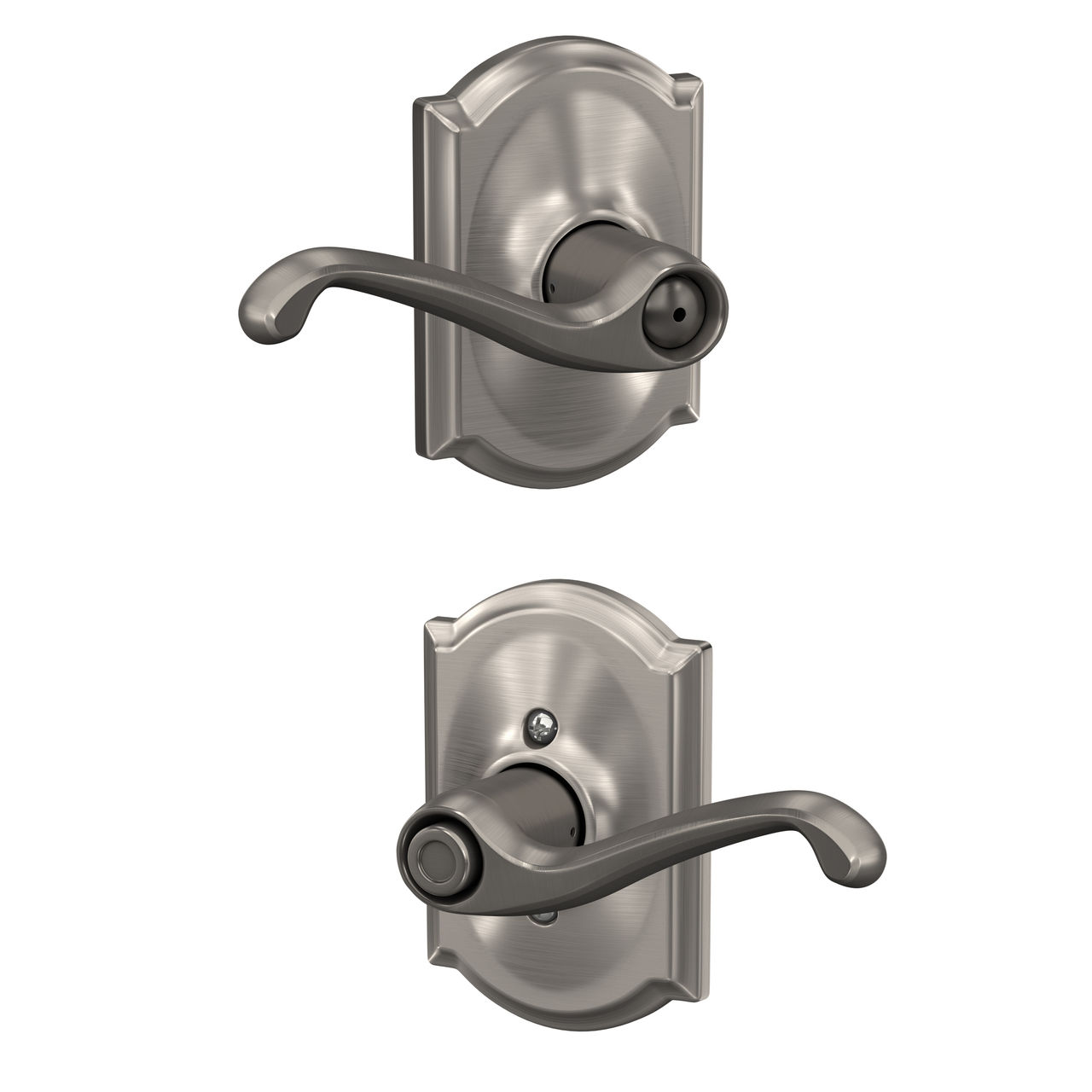 Flair Lever Bed & Bath Lock with Camelot Trim
