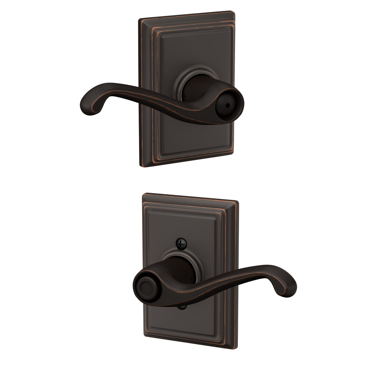 Flair Lever Bed & Bath Lock with Addison Trim