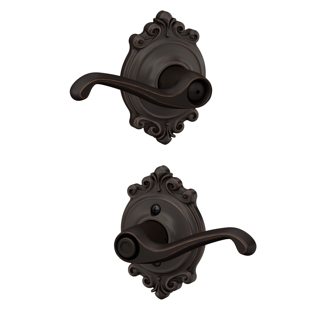 Flair Lever Bed & Bath Lock with Brookshire Trim