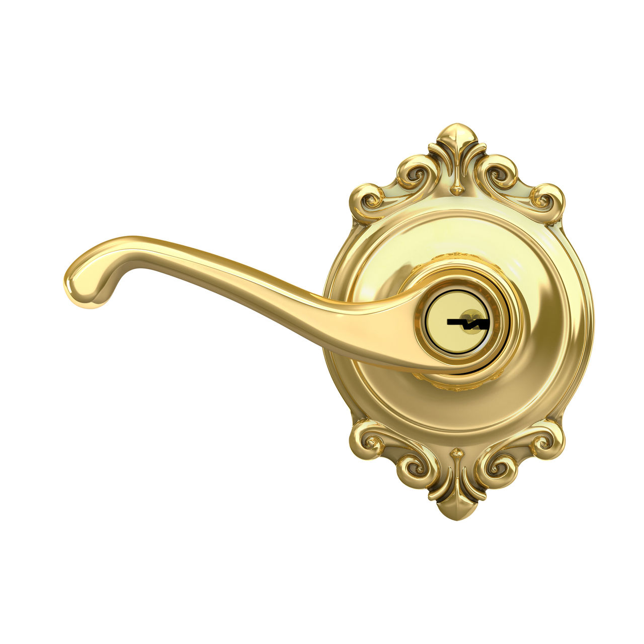 Flair Lever Keyed Entry Lock with Brookshire Trim