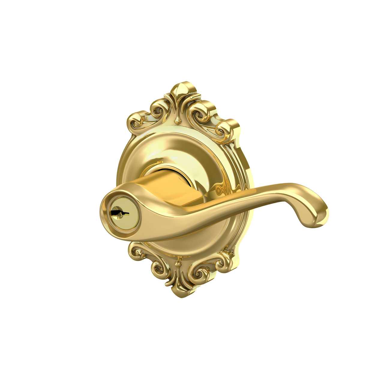 Flair Lever Keyed Entry Lock with Brookshire Trim