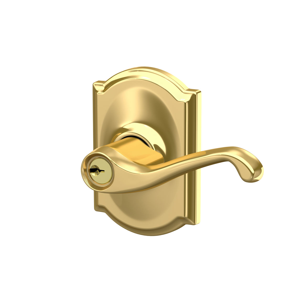 Flair Lever Keyed Entry Lock with Camelot Trim