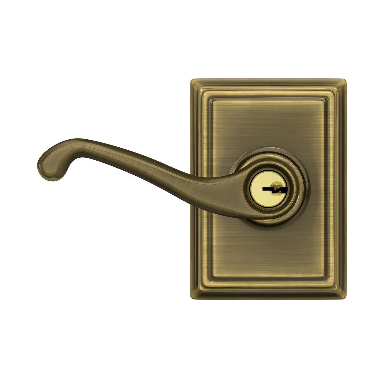 Flair Lever Keyed Entry Lock with Addison Trim
