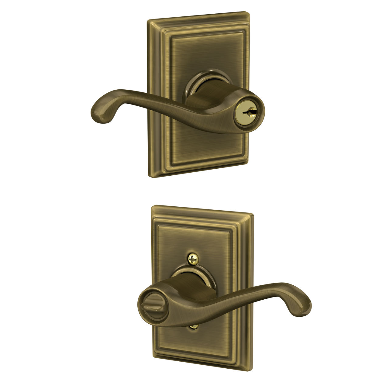 Flair Lever Keyed Entry Lock with Addison Trim