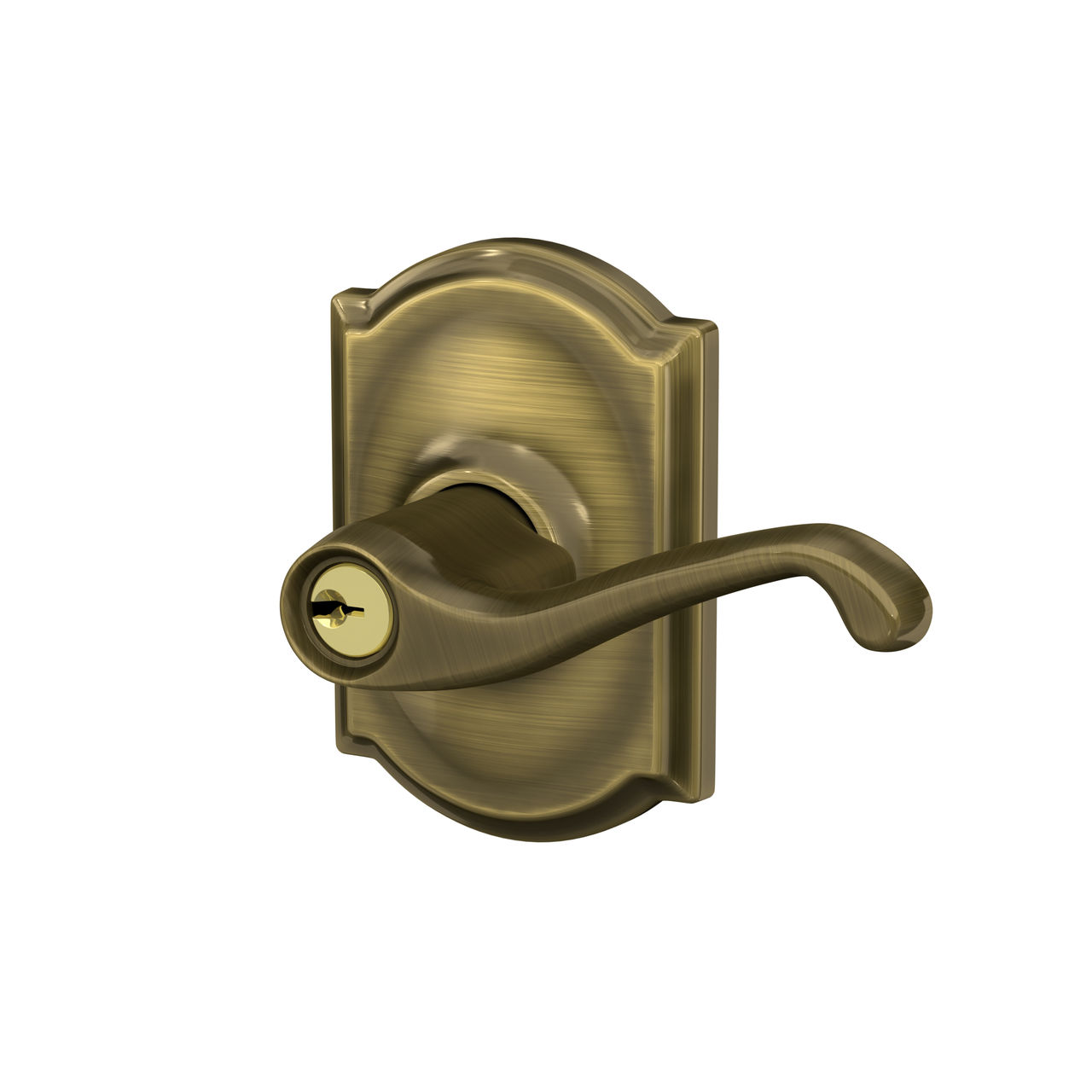 Flair Lever Keyed Entry Lock with Camelot Trim