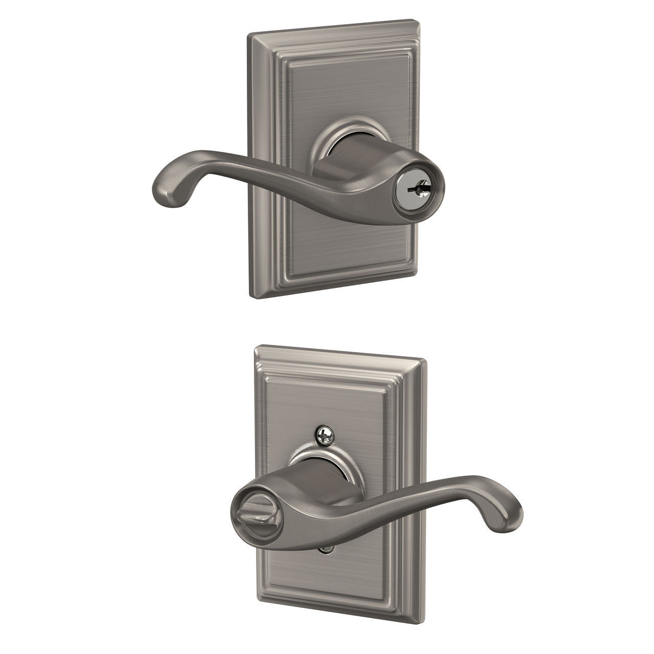 Flair Lever Keyed Entry Lock with Addison Trim