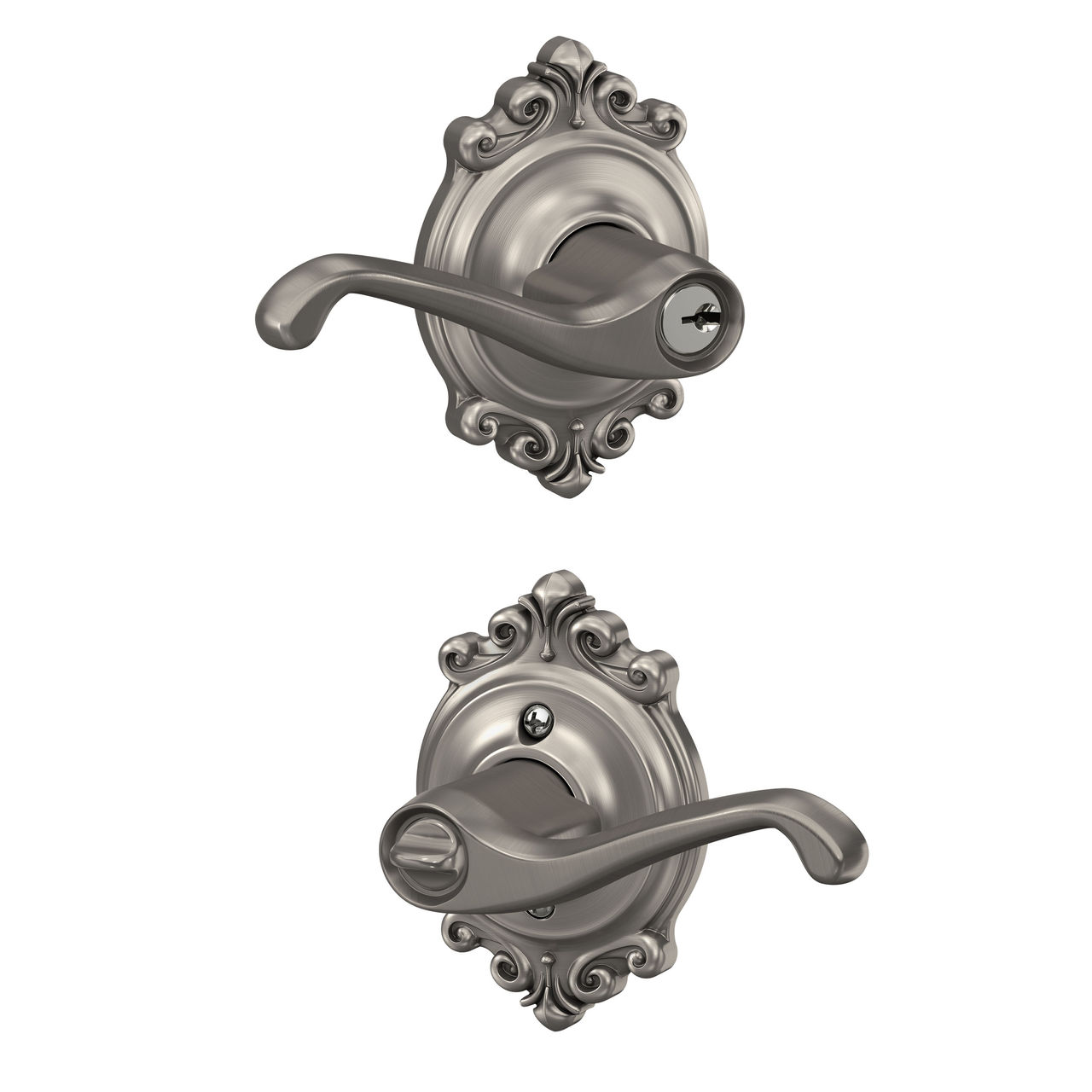 Flair Lever Keyed Entry Lock with Brookshire Trim