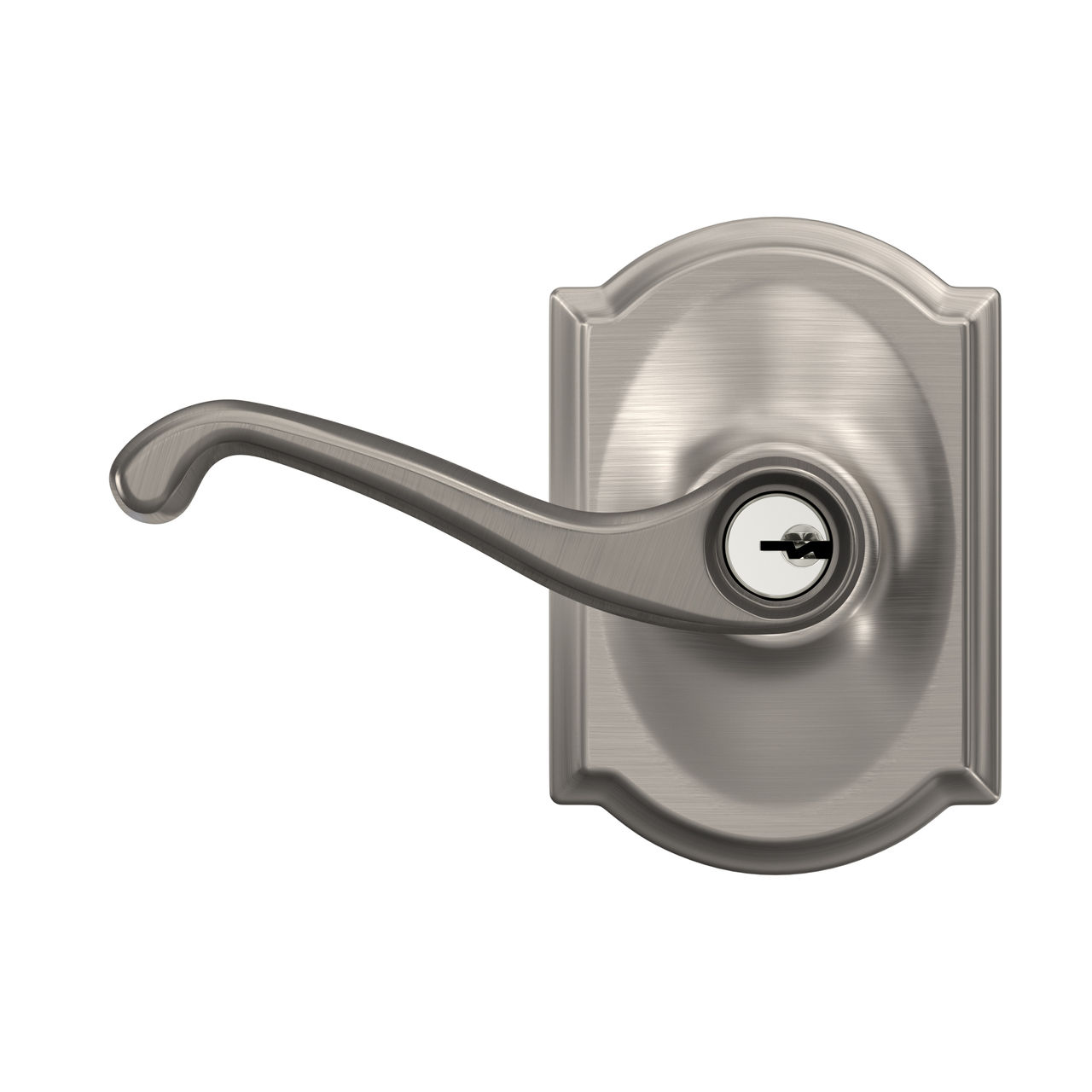 Flair Lever Keyed Entry Lock with Camelot Trim