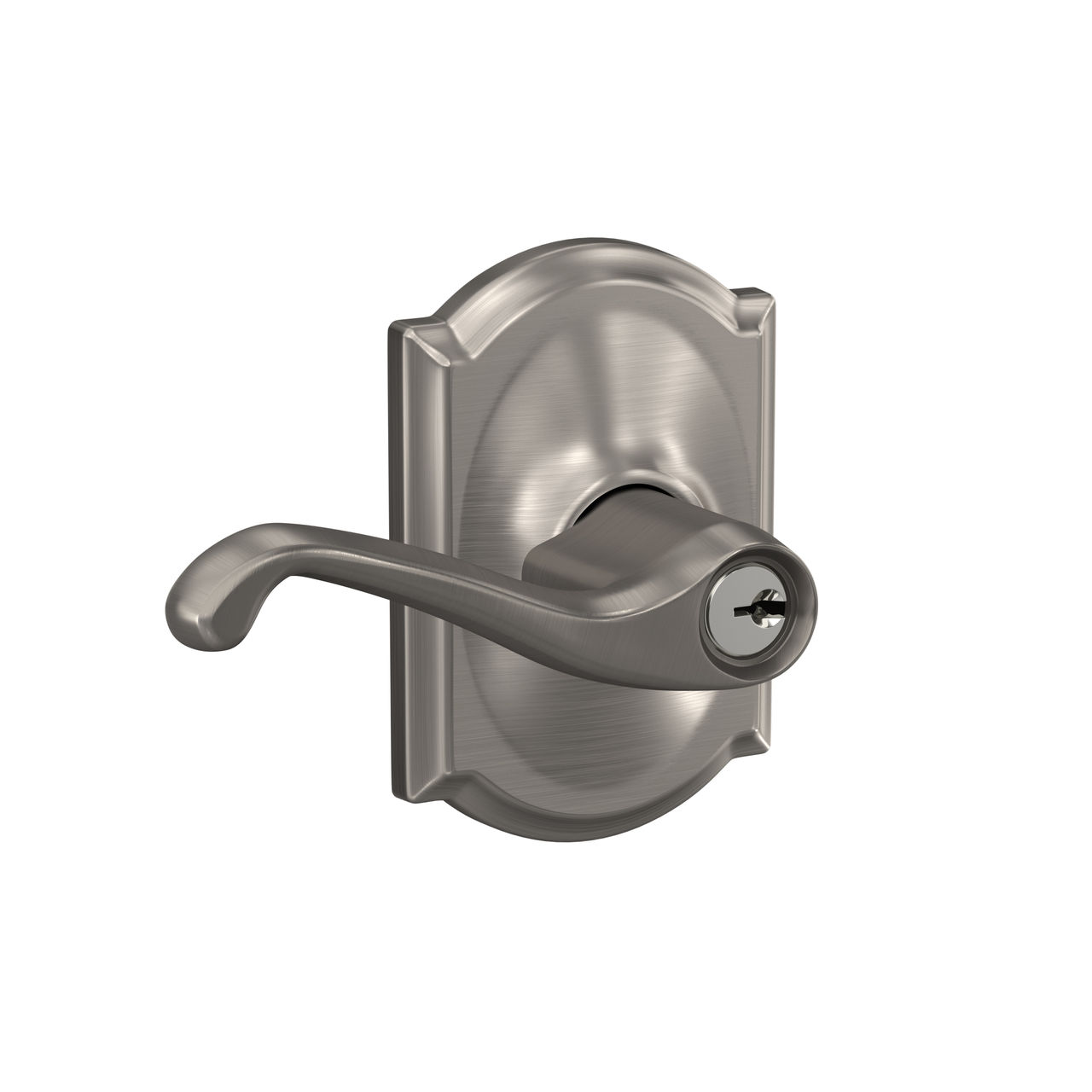 Flair Lever Keyed Entry Lock with Camelot Trim