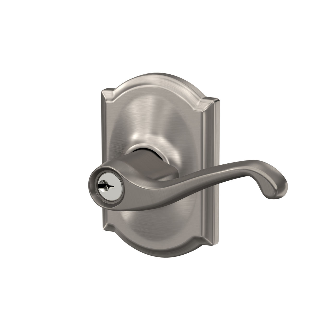 Flair Lever Keyed Entry Lock with Camelot Trim