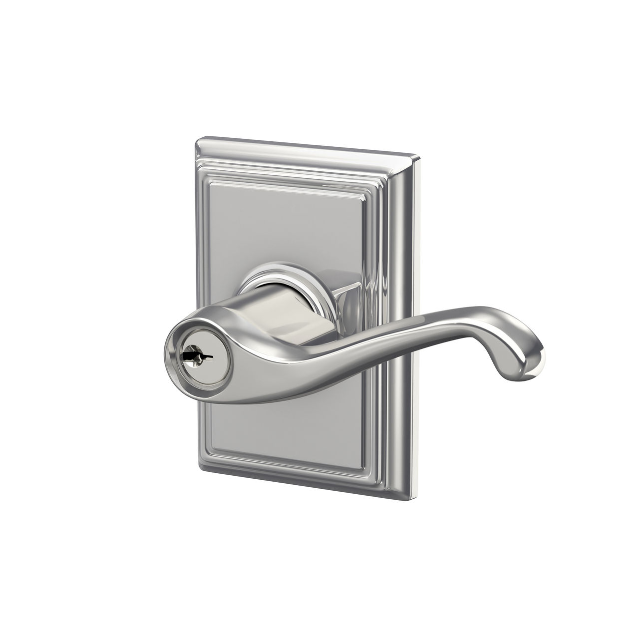 Flair Lever Keyed Entry Lock with Addison Trim