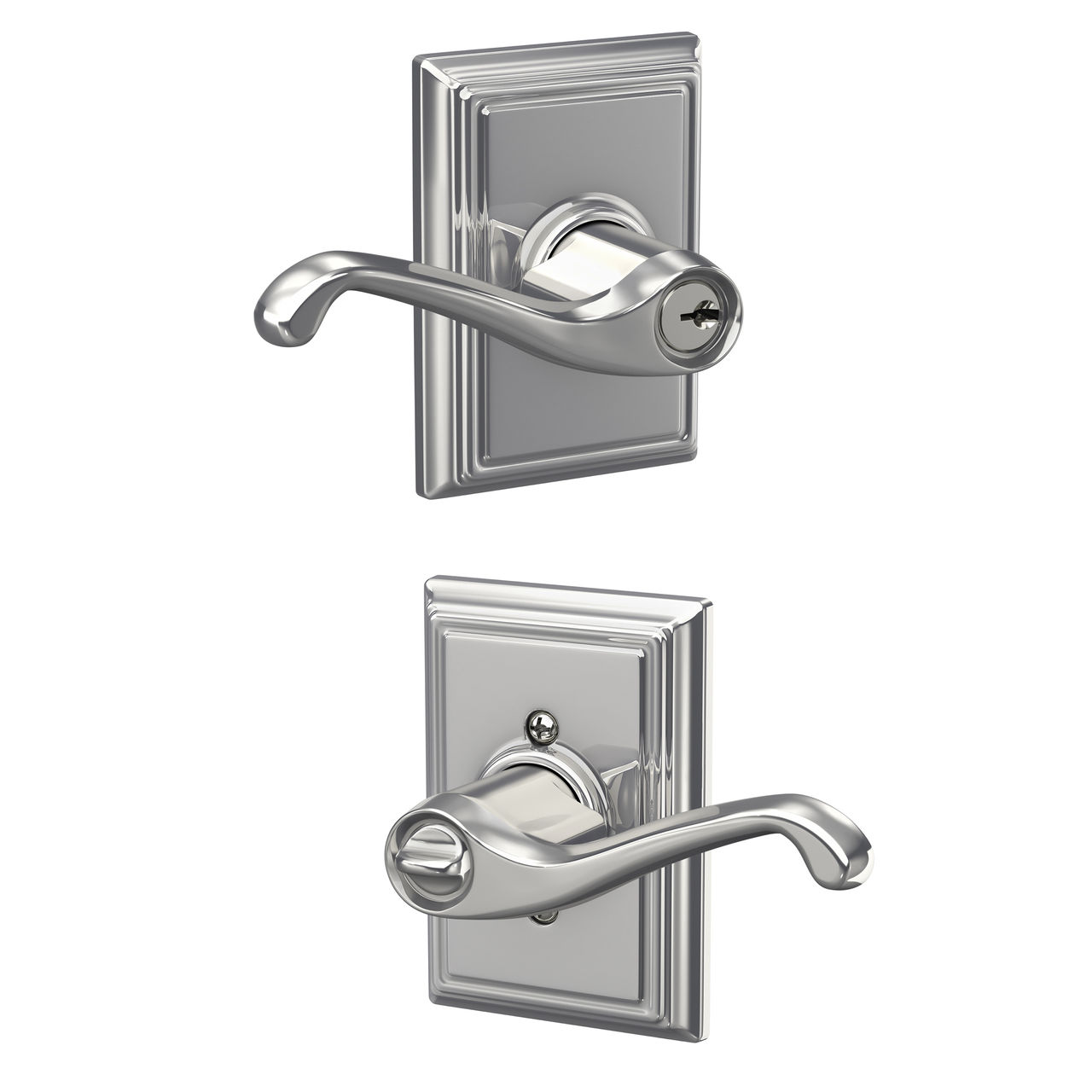 Flair Lever Keyed Entry Lock with Addison Trim