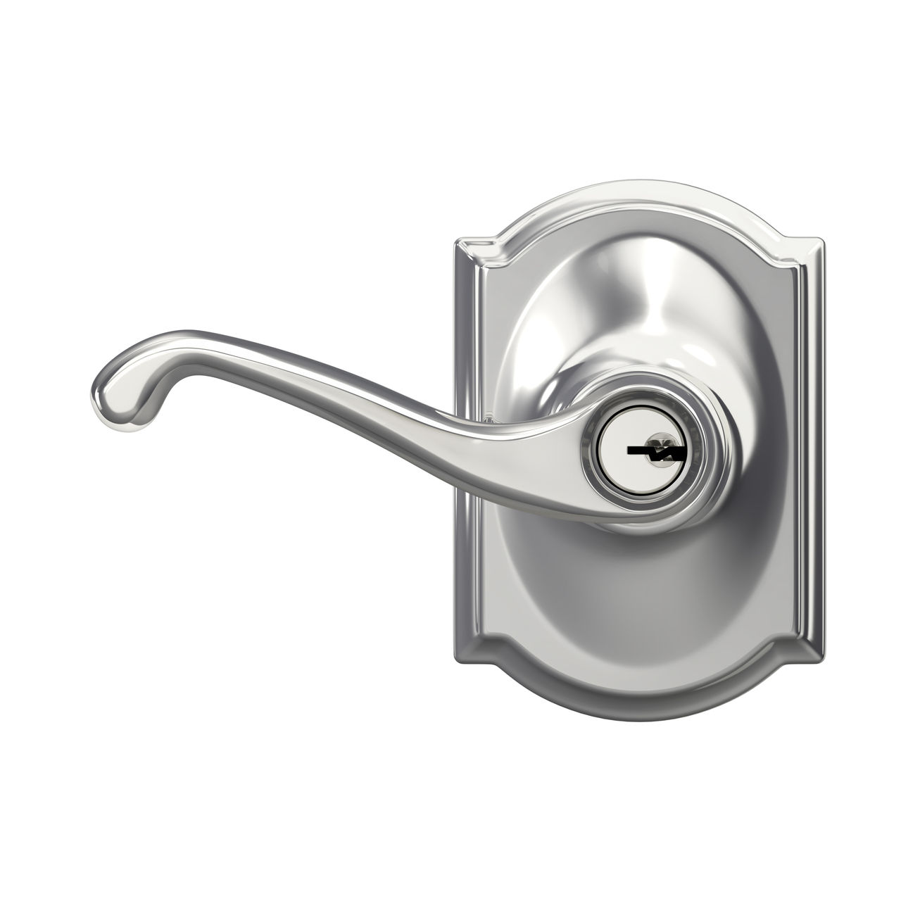 Flair Lever Keyed Entry Lock with Camelot Trim