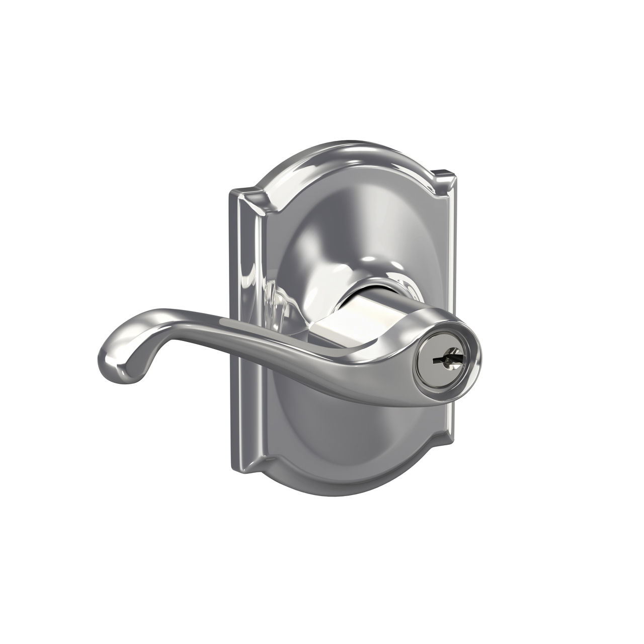 Flair Lever Keyed Entry Lock with Camelot Trim