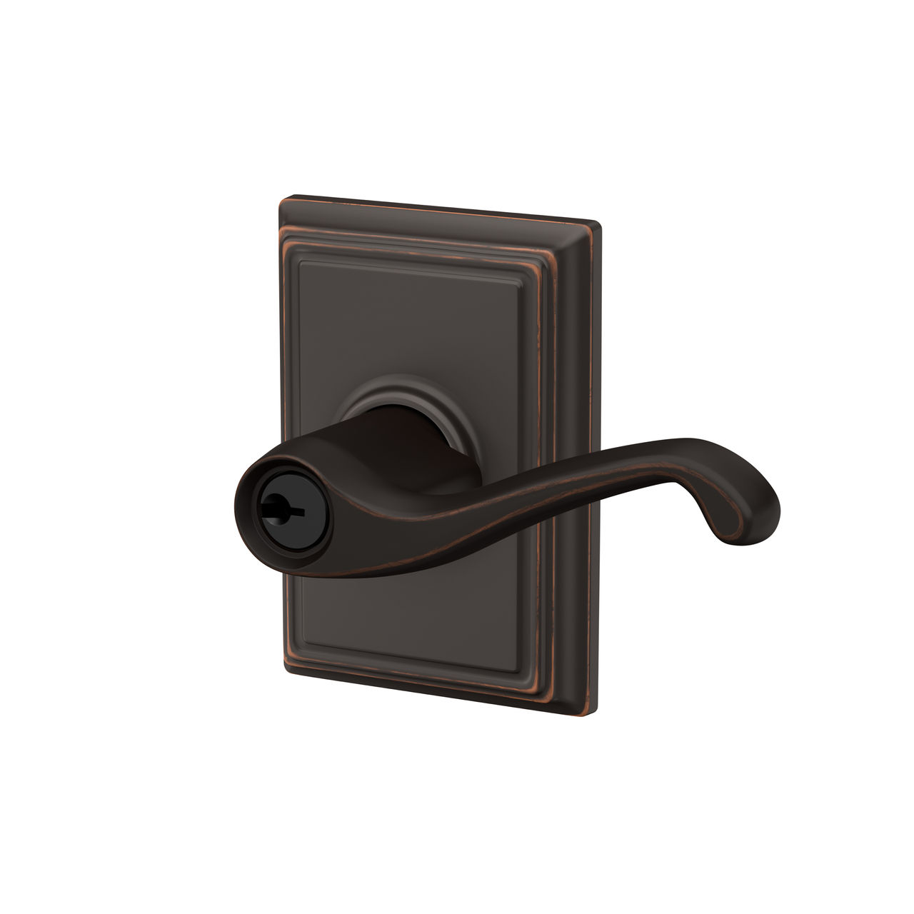 Flair Lever Keyed Entry Lock with Addison Trim