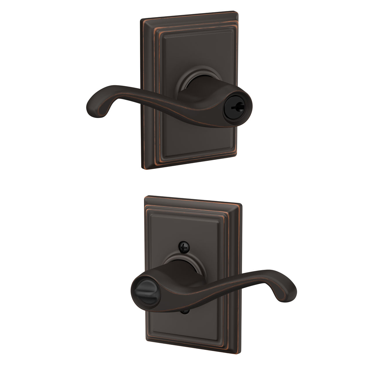 Flair Lever Keyed Entry Lock with Addison Trim