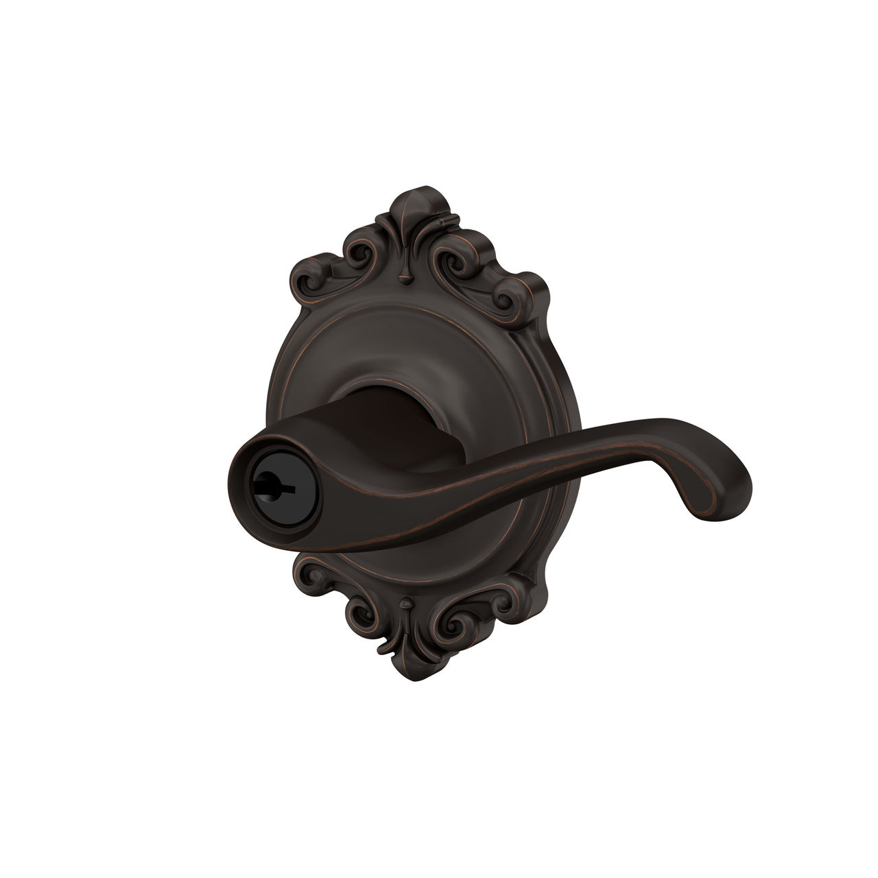 Flair Lever Keyed Entry Lock with Brookshire Trim